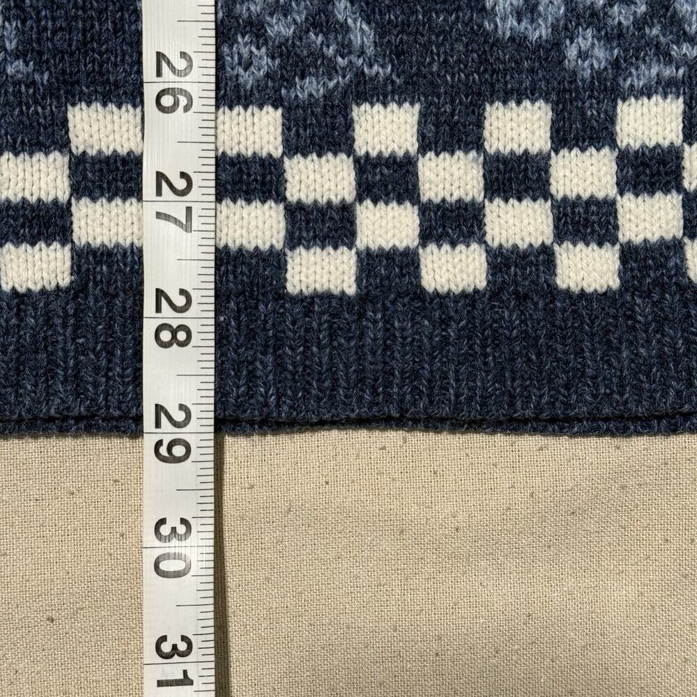 VTG Rose Womens Vintage 80s Nordic Fair Isle Pullover Sweater Size XL Blue White - Picture 5 of 6